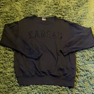 Kansas Black Crewneck Sweater